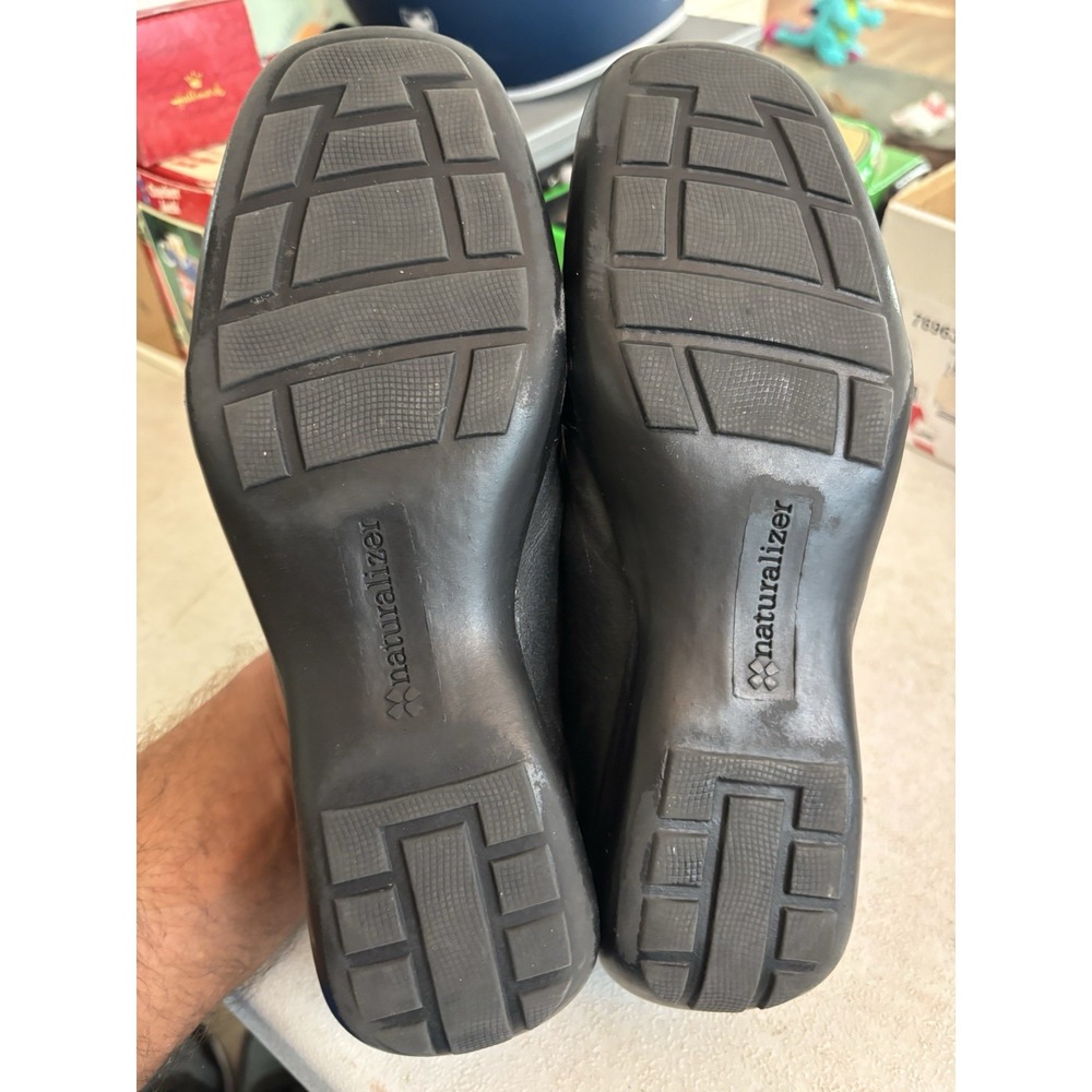 Naturalizer Black Leather Slip-On Loafers - Picture 5 of 6